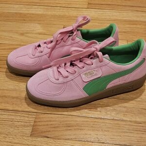 Puma Vibrant Pink and Green Sneakers